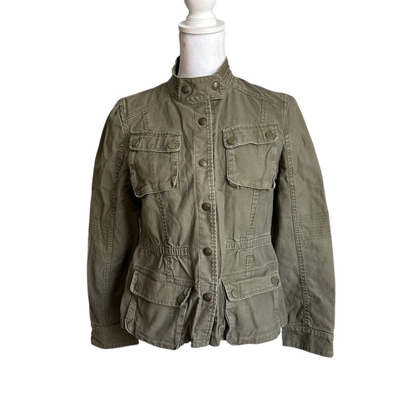 Collection Olive Green Utility Military Jacket Blazer Size L 14/16 - Picture 1 of 17